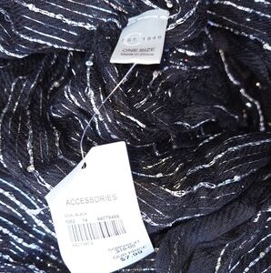 Elegant Black and Silver Women's Scarf